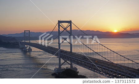 Beautiful sunrise and Onaruto Bridge 137311572