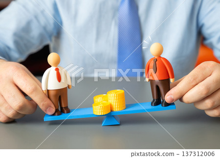 Distribution of pay among employees. Fair compensation based on contribution addressing wage gap equality and performance based reward system. Distribution of pay among employees. Fair compensation based on contribution addressing wage gap equality and performance based reward system. 137312006