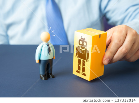 Replacing live workers with robots. Automation of labor and workforce transformation driven by artificial intelligence and industrial innovation. Replacing live workers with robots. Automation of labor and workforce transformation driven by artificial intelligence and industrial innovation. 137312014