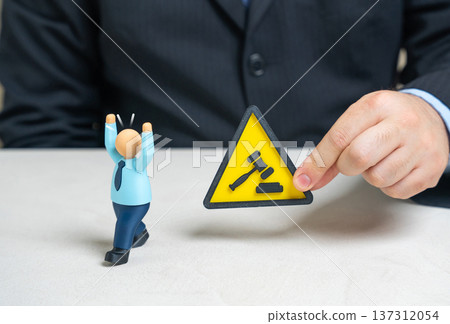 A businessman avoids litigation. Resolve the conflict out of court through negotiation mediation and alternative dispute resolution strategy. A businessman avoids litigation. Resolve the conflict out of court through negotiation mediation and alternative dispute resolution strategy. 137312054