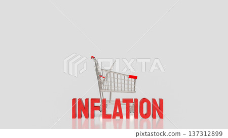Rising Inflation Impact on Consumer Spending Concept 3d render. Rising Inflation Impact on Consumer Spending Concept 3d render. 137312899