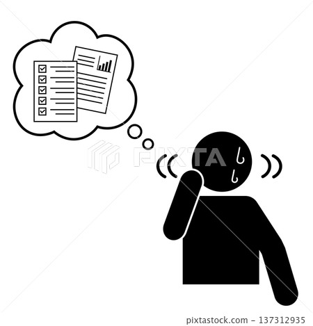 Pictogram of a business person searching for documents 137312935