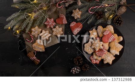 Baked Christmas cookies Baked Christmas cookies 137312986