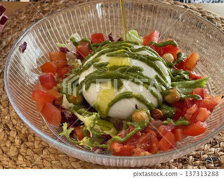 Burrata with Tomato and Avocado Salad Burrata with Tomato and Avocado Salad 137313288