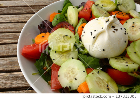 Burrata with Tomato and Avocado Salad Burrata with Tomato and Avocado Salad 137313303