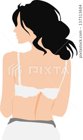 Illustration of a woman who succeeded in dieting Illustration of a woman who succeeded in dieting 137313684