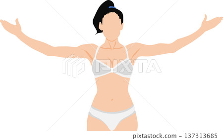 成功節食的女人的插圖 成功節食的女人的插圖 137313685
