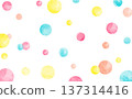 Watercolor style vivid color polka dot background material 137314416