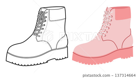 Pink chunky lace ankle boot women flat plus line set. Padded collar with lug tread for night out, lifestyle look. Pink chunky lace ankle boot women flat plus line set. Padded collar with lug tread for night out, lifestyle look. 137314664