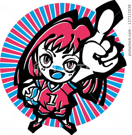 排球插畫（女孩、小孩、大笑、最佳、酷炫、線條集中） 137315036