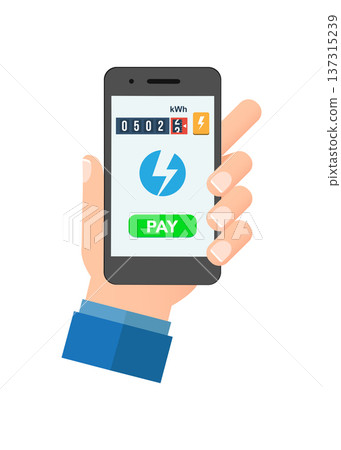 Mobile Electricity Bill Payment App Interface stock illustration. Mobile Electricity Bill Payment App Interface stock illustration. 137315239