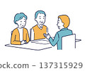 Illustration of an elderly couple consulting 137315929