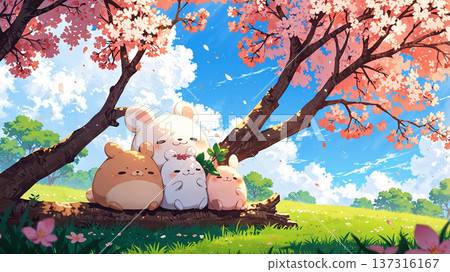 賞櫻插畫設計 137316167