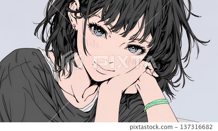 一位表情俏皮、活潑的年輕女子 137316682