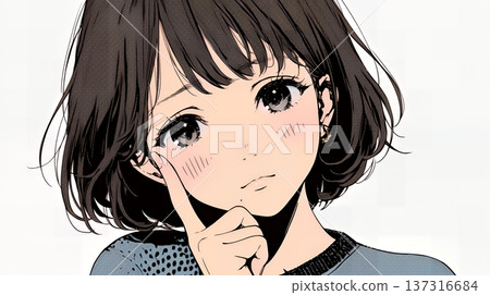 一位表情俏皮、活潑的年輕女子 一位表情俏皮、活潑的年輕女子 137316684