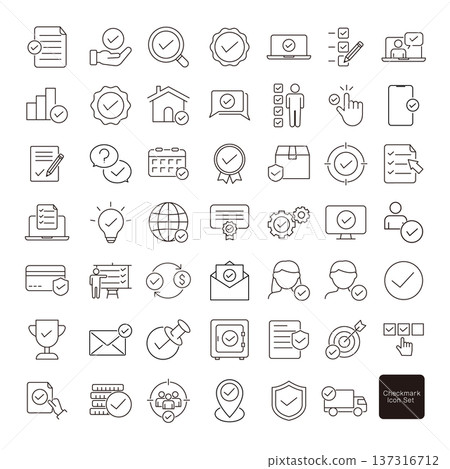 勾號圖示集 137316712