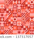幾何無縫圖案（紅色和粉紅色） 137317057