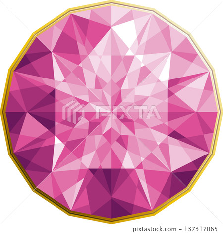 一顆璀璨奪目的寶石插圖—深粉紅色 137317065