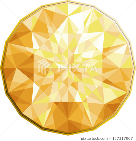 黃色明亮式切割寶石的插圖 137317067