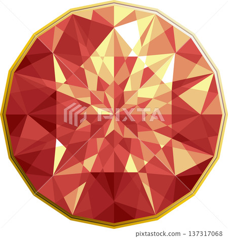 Gemstone brilliant cut illustration - orange Gemstone brilliant cut illustration - orange 137317068