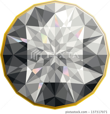 精美切割寶石圖解 - 煙灰色透明 137317071