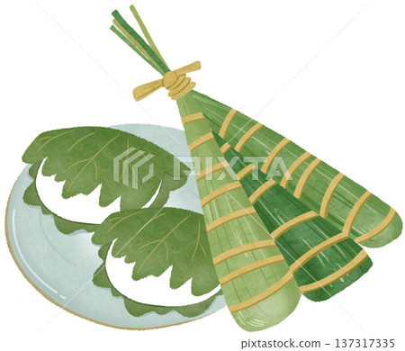 Kashiwa cake and chumaki Kashiwa cake and chumaki 137317335