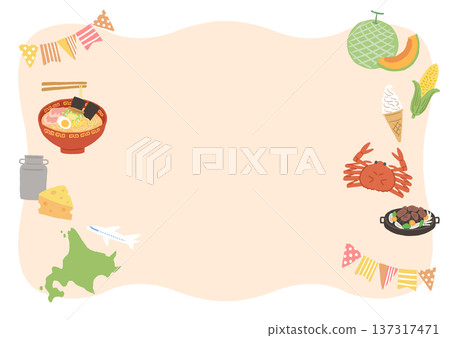 可愛的北海道美食插畫框 137317471