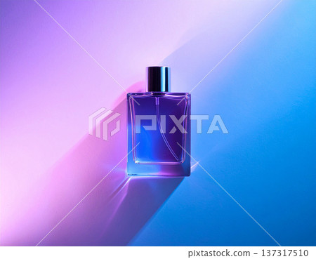 Perfume bottle product image Colorful background 137317510