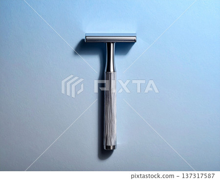 Close-up of a T-shaped razor Shaving tool 137317587