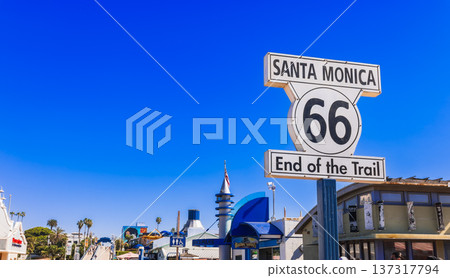 洛杉磯聖莫尼卡碼頭，66號公路終點標誌 137317794
