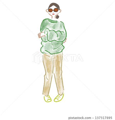Sunglasses, fashionable woman, watercolor Sunglasses, fashionable woman, watercolor 137317895