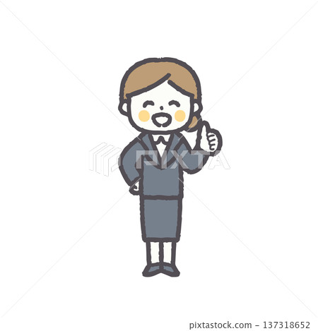 辦公室職業女性，各種面部表情和姿勢 137318652