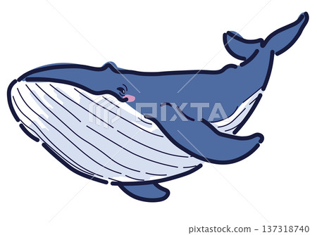 Illustration of a swimming blue whale Illustration of a swimming blue whale 137318740