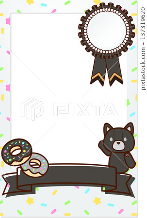 可愛的拍立得裝飾相框絲帶兒童可愛動物黑貓 可愛的拍立得裝飾相框絲帶兒童可愛動物黑貓 137319620