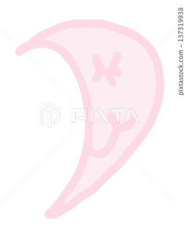 Hand drawn sleeping pink moon illustration for decoration, cartoon character, comic, mascot, sky and cloud, plush toy, kid doll, sticker, cute patch, brooch, shirt print, icon, good night, sleep tight Hand drawn sleeping pink moon illustration for decoration, cartoon character, comic, mascot, sky and cloud, plush toy, kid doll, sticker, cute patch, brooch, shirt print, icon, good night, sleep tight 137319938