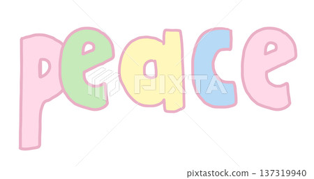 Hand writing PEACE letters for font, typography, text, message, sticker, earth, environment, patch, shirt print, icon, mood, feeling, emotion, expression, relaxation, weekends, workload, office worker Hand writing PEACE letters for font, typography, text, message, sticker, earth, environment, patch, shirt print, icon, mood, feeling, emotion, expression, relaxation, weekends, workload, office worker 137319940