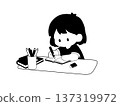 女孩在學習(黑白照片) 女孩在學習(黑白照片) 137319972
