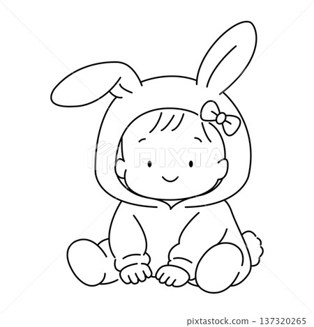 Girl wearing a rabbit costume 137320265