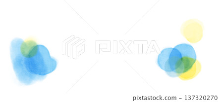 Refreshing blue and yellow watercolor background material painted with watercolors Refreshing blue and yellow watercolor background material painted with watercolors 137320270