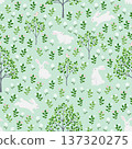 Spring garden with cute rabbits family seamless pattern for decorative,kid product,fashion,fabric,wallpaper and all print 137320275