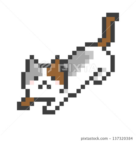 Pixel art stretching calico cat Pixel art stretching calico cat 137320384