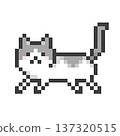 Pixel art bouncing calico cat 137320515