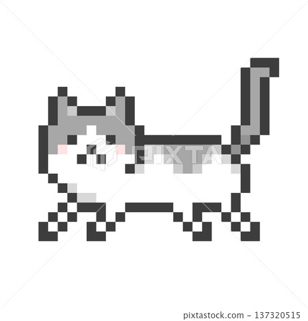 Pixel art bouncing calico cat 137320515