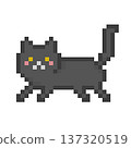 Pixel art bouncing black cat 137320519