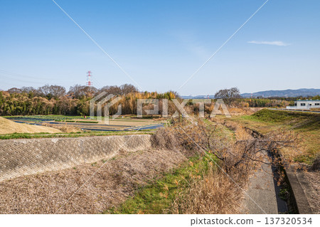 木津川景色:京都府京田邊市,木津川的一條支流。 木津川景色:京都府京田邊市,木津川的一條支流。 137320534