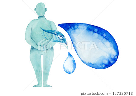 阿育吠陀體質卡法水性水彩插圖 137320718