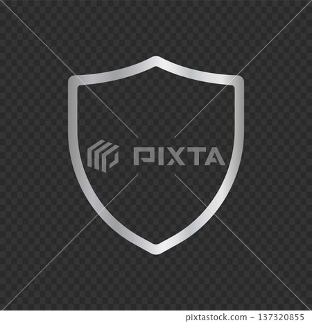 Silver Shield Icon on Transparent Background 137320855