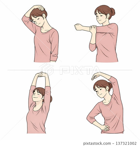 Illustration of a woman doing gymnastics | Generative AI 137321002