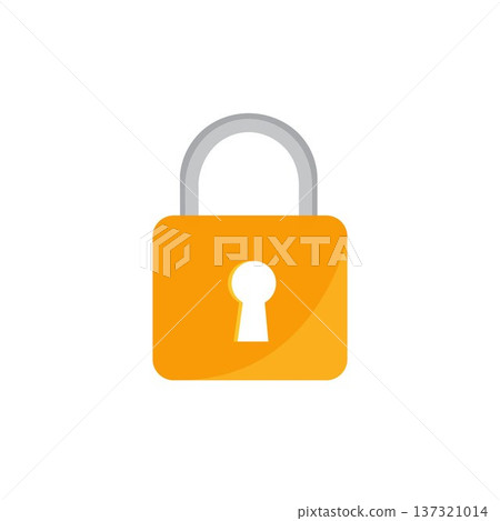 Orange Padlock Icon on white background Orange Padlock Icon on white background 137321014