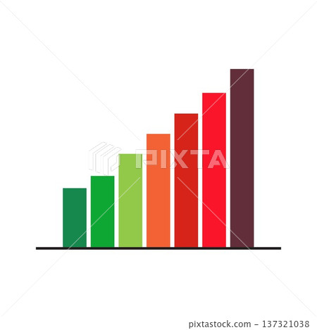 Rising Bar Chart Showing Growth and Progress Rising Bar Chart Showing Growth and Progress 137321038